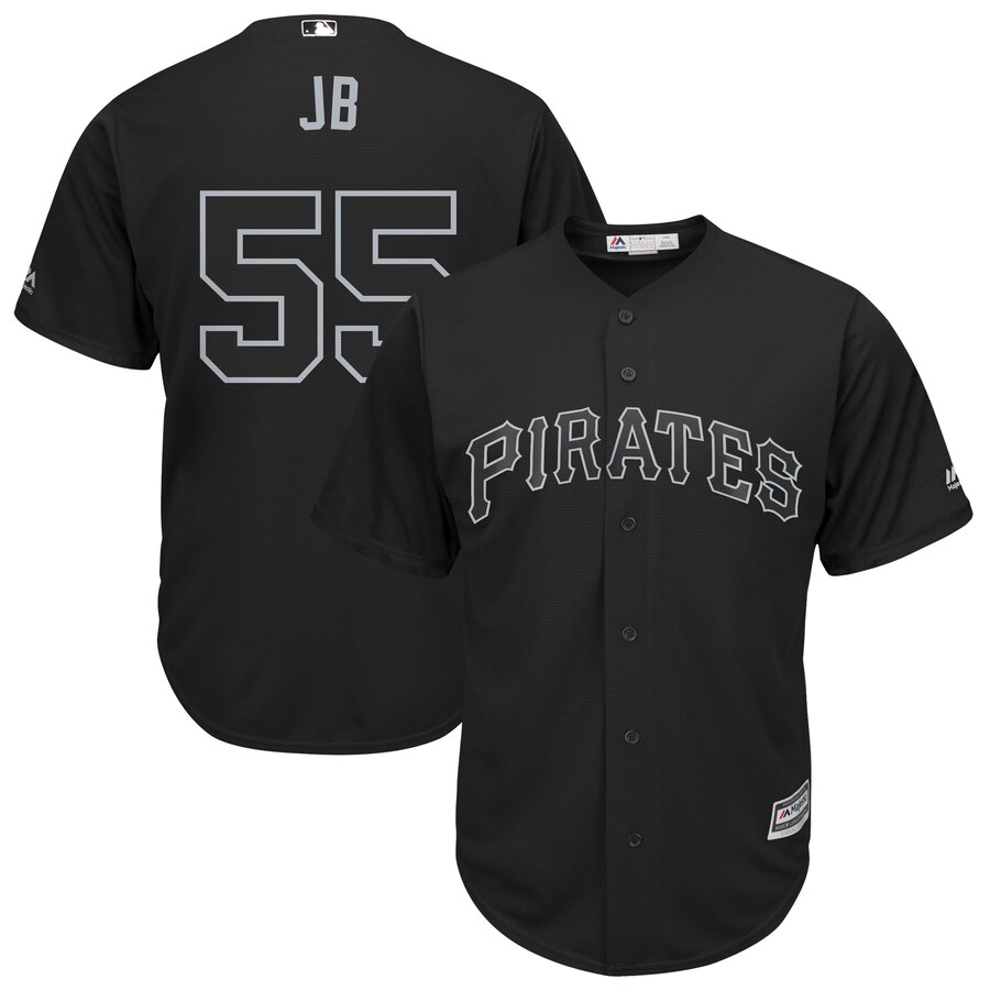 Men's Pittsburgh Pirates #55 Josh Bell "JB" Majestic Black 2019 Players' Weekend Replica Player Stitched MLB Jersey
